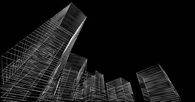 soyut mimari duvar kağıdı tasarımı, dijital konsept arkaplan