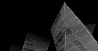 Mimari sanat konseptinde soyut çizgiler, minimum geometrik şekiller. 