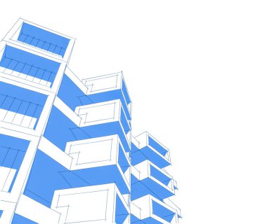 Mimari sanat konseptinde soyut çizgiler, minimum geometrik şekiller. 