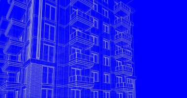 soyut mimari duvar kağıdı tasarımı, dijital konsept arkaplan