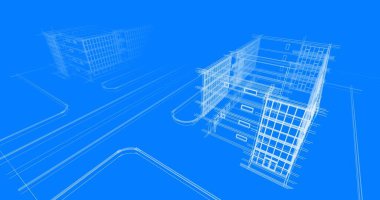 soyut mimari duvar kağıdı tasarımı, dijital konsept arkaplan