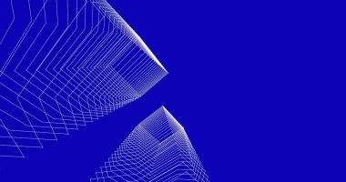 Mimari sanat konseptinde soyut çizgiler, minimum geometrik şekiller. 