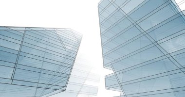 Mimari sanat konseptinde soyut çizgiler, minimum geometrik şekiller. 