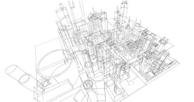 soyut mimari duvar kağıdı tasarımı, dijital konsept arkaplan
