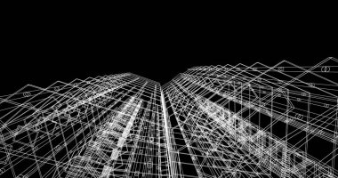 soyut mimari duvar kağıdı tasarımı, dijital konsept arkaplan