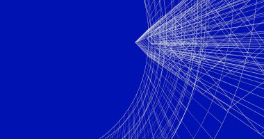 Arkaplanda mimari bina 3d illüstrasyon