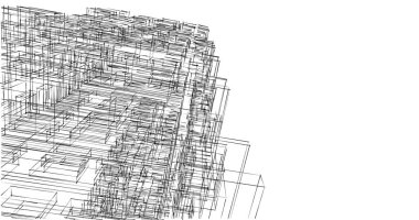 Mimari sanat konseptinde soyut çizgiler, minimum geometrik şekiller. 