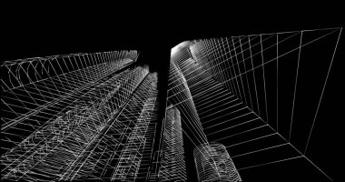 soyut mimari duvar kağıdı tasarımı, dijital konsept arkaplan