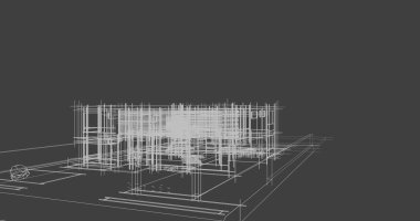 Arkaplanda mimari bina 3d illüstrasyon