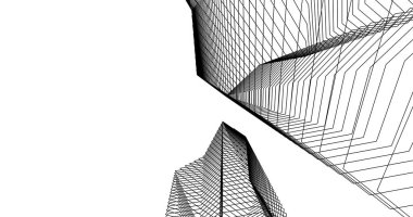 Mimari sanat konseptinde soyut çizgiler, minimum geometrik şekiller. 