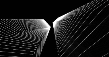 3d mimari duvar kağıdı tasarımı, dijital bina çizimi 