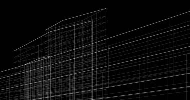 Mimari sanat konseptinde soyut çizgiler, minimum geometrik şekiller. 