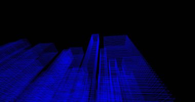 Arkaplanda mimari bina 3d illüstrasyon