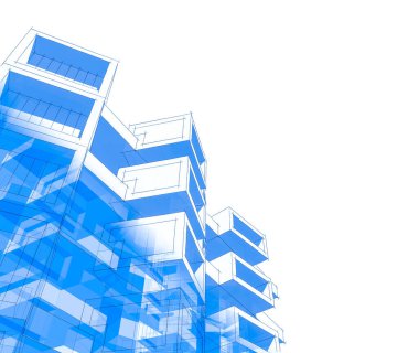 Mimari sanat konseptinde soyut çizgiler, minimum geometrik şekiller. 