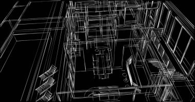 soyut mimari duvar kağıdı tasarımı, dijital konsept arkaplan