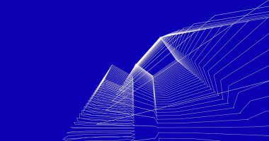 Mimari sanat konseptinde soyut çizgiler, minimum geometrik şekiller. 