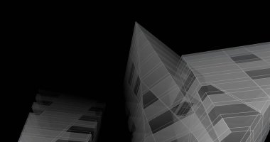 Mimari sanat konseptinde soyut çizgiler, minimum geometrik şekiller. 