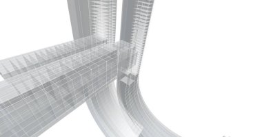 Mimari sanat konseptinde soyut çizgiler, minimum geometrik şekiller. 