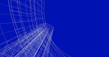 Arkaplanda mimari bina 3d illüstrasyon