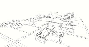 soyut mimari duvar kağıdı tasarımı, dijital konsept arkaplan