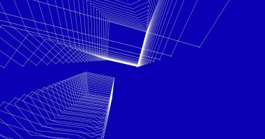 Mimari sanat konseptinde soyut çizgiler, minimum geometrik şekiller. 