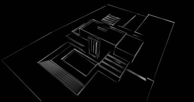soyut mimari duvar kağıdı tasarımı, dijital konsept arkaplan