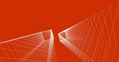 Mimari sanat konseptinde soyut çizgiler, minimum geometrik şekiller. 