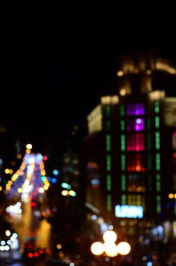 Bulanık soyut ışıklar gece şehrin arka planı