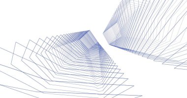 Mimari sanat konseptinde soyut çizgiler, minimum geometrik şekiller. 