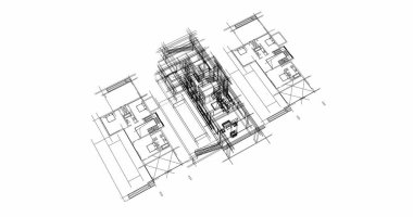 soyut mimari duvar kağıdı tasarımı, dijital konsept arkaplan