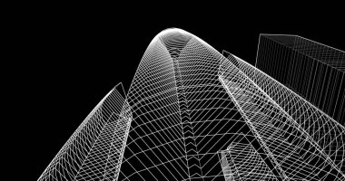 soyut mimari duvar kağıdı tasarımı, dijital konsept arkaplan