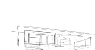 Mimari sanat konseptinde soyut çizgiler, minimum geometrik şekiller. 