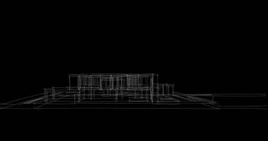 Arkaplanda mimari bina 3d illüstrasyon