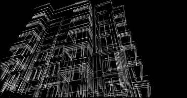 soyut mimari duvar kağıdı tasarımı, dijital konsept arkaplan