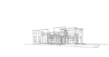 Mimari sanat konseptinde soyut çizgiler, minimum geometrik şekiller. 