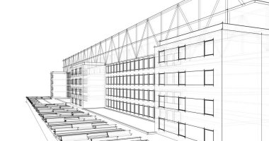 soyut mimari duvar kağıdı tasarımı, dijital konsept arkaplan