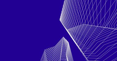 Mimari sanat konseptinde soyut çizgiler, minimum geometrik şekiller. 