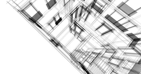 Abstract Architectonisch Behang Ontwerp Digitaal Concept Achtergrond — Stockfoto