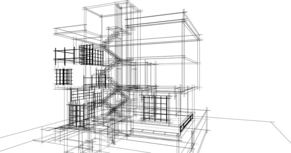 建筑墙纸设计 数字概念背景 — 图库照片