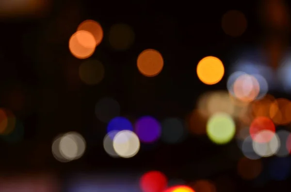 Luzes Abstratas Borradas Fundo Cidade Noite — Fotografia de Stock