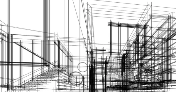 Disegno Astratto Carta Parati Architettonica Sfondo Concetto Digitale — Foto Stock