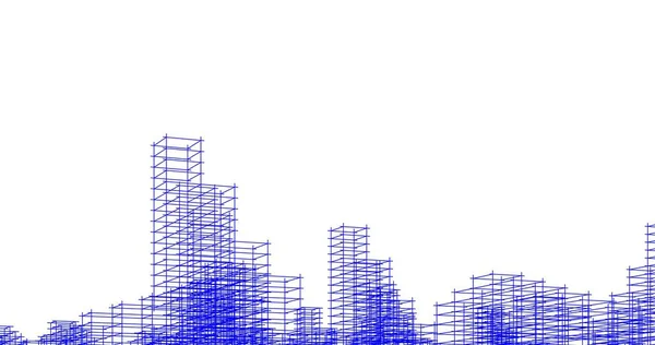 Ескізне Мистецтво Проектування Геометричних Архітектурних Будівель — стокове фото