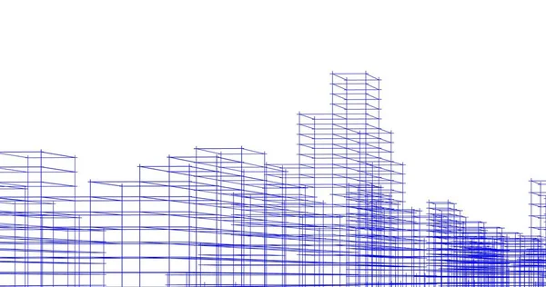 Bosquejo Arte Arquitectura Geométrica Edificios Diseño — Foto de Stock