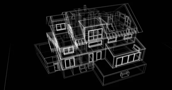 Arquitectura Edificio Ilustración Sobre Fondo — Foto de Stock