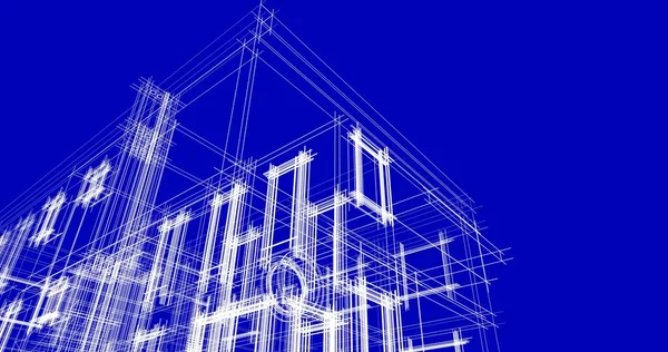 Mimari sanat konseptinde soyut çizgiler, minimum geometrik şekiller. 