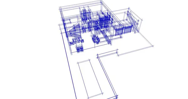 Architektur Gebäude Illustration Auf Hintergrund — Stockfoto