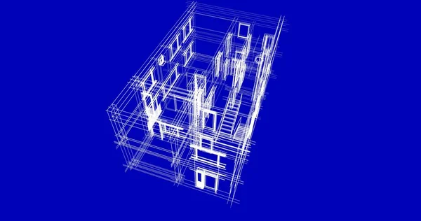 Abstraktní Kreslicí Čáry Architektonickém Pojetí Minimální Geometrické Tvary — Stock fotografie