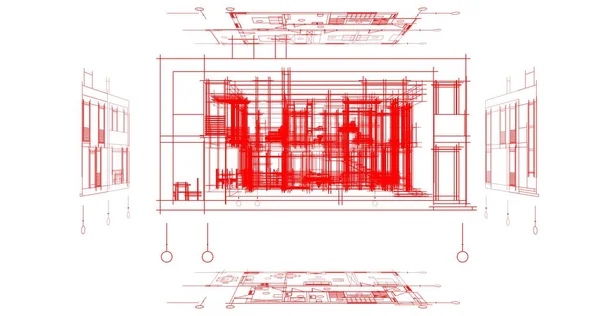 建筑墙纸设计 数字概念背景 — 图库照片