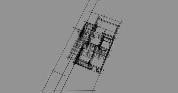 Líneas Abstractas Dibujo Concepto Arte Arquitectónico Formas Geométricas Mínimas — Foto de Stock