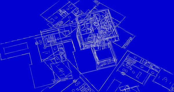 Abstrakcyjne Linie Rysunku Koncepcji Sztuki Architektonicznej Minimalne Kształty Geometryczne — Zdjęcie stockowe